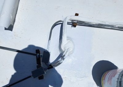 A white paint on a roof.