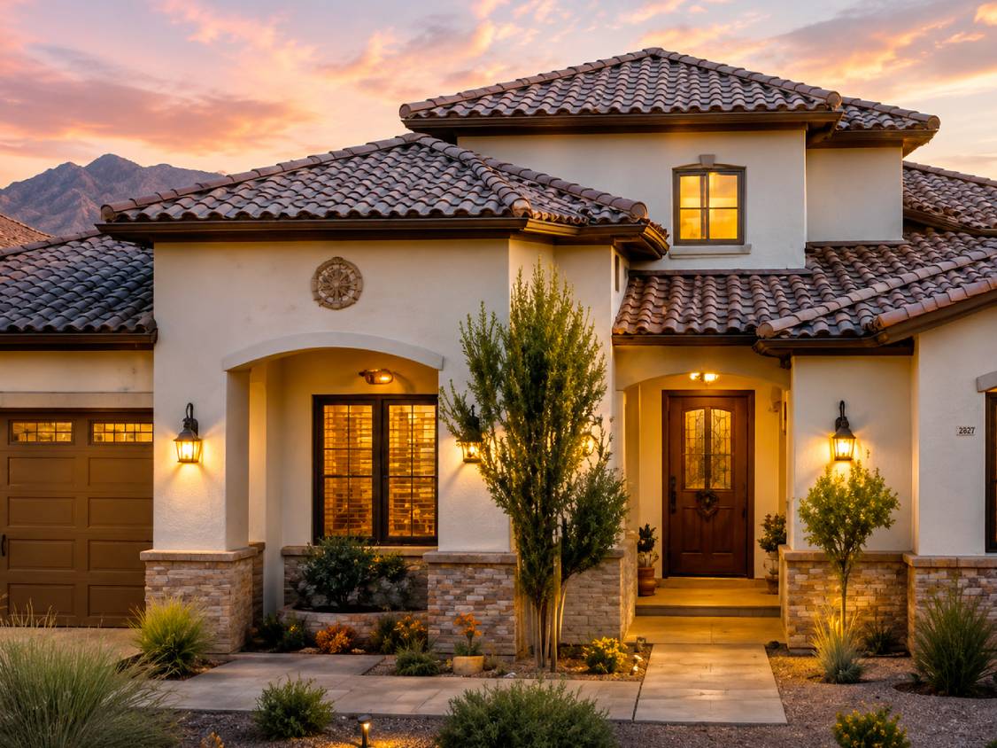 Premium tile roof on a Tucson home
